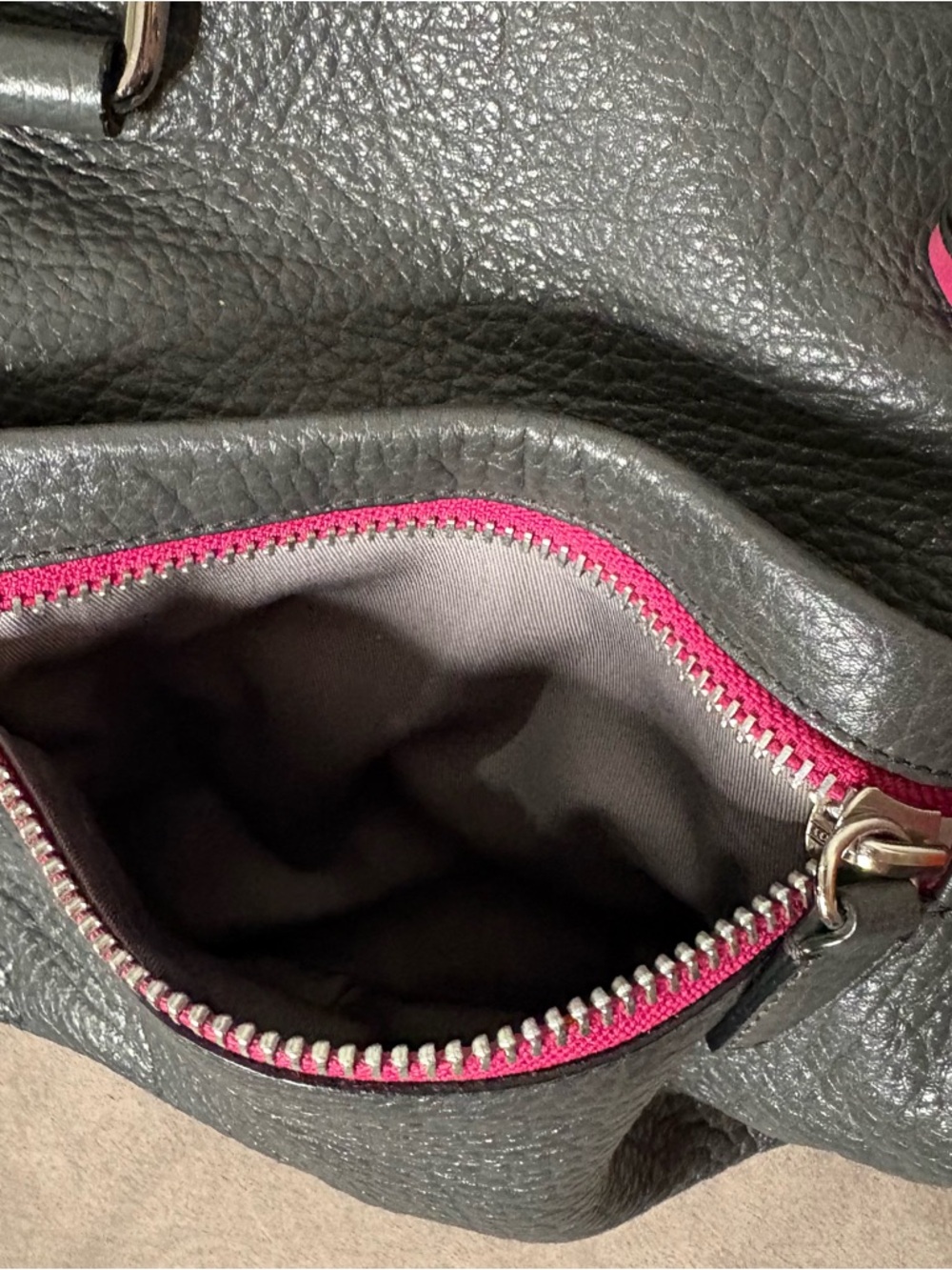 COACH Legacy Graphite Berry/ Grey Textured Leather "Molly" Satchel Bag #21140 - Picture 6 of 12